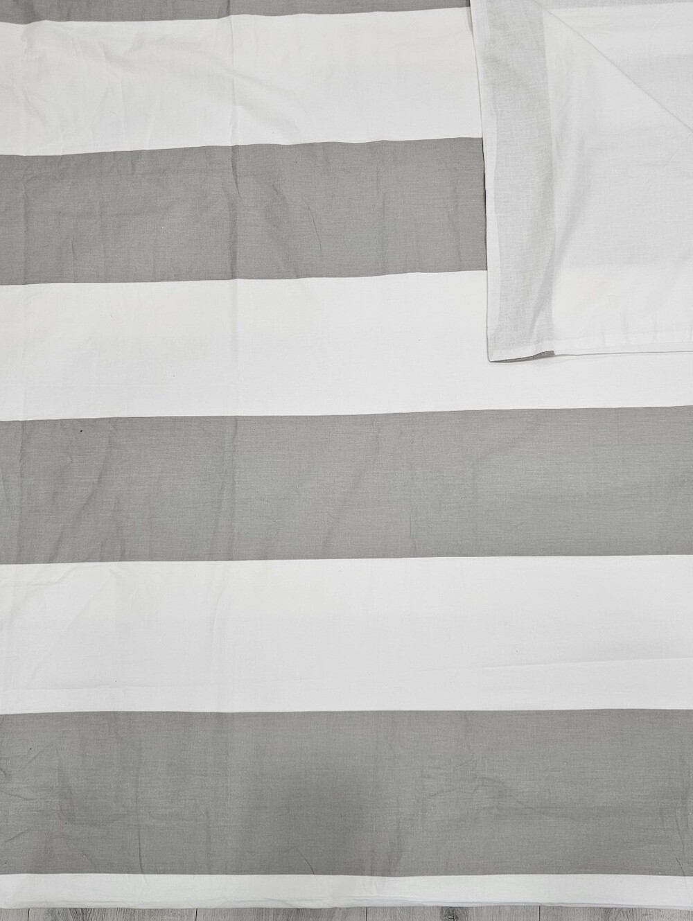 Z Gallerie Gray & White Wide Stripe KING India Cotton Duvet Soft Designer NWOT